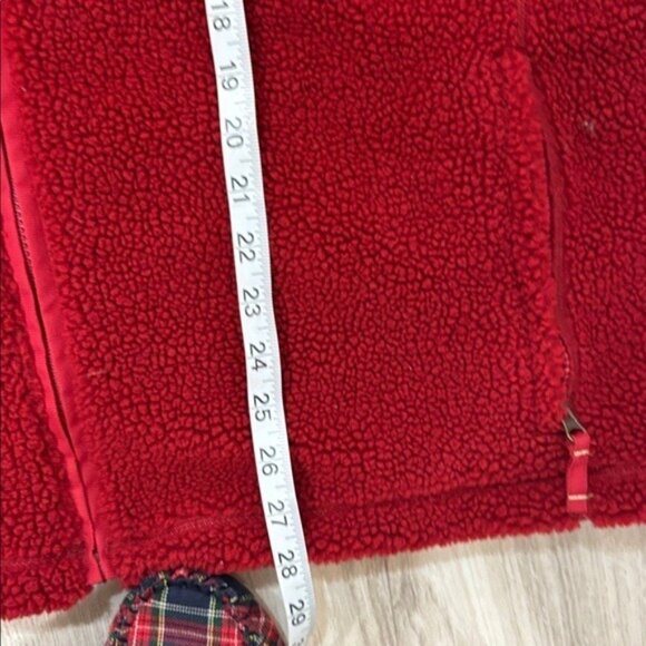 Lands' End Red Fleece Outerwear MEN SIZE XL  FAUX SHERPA JACKET - Picture 5 of 7